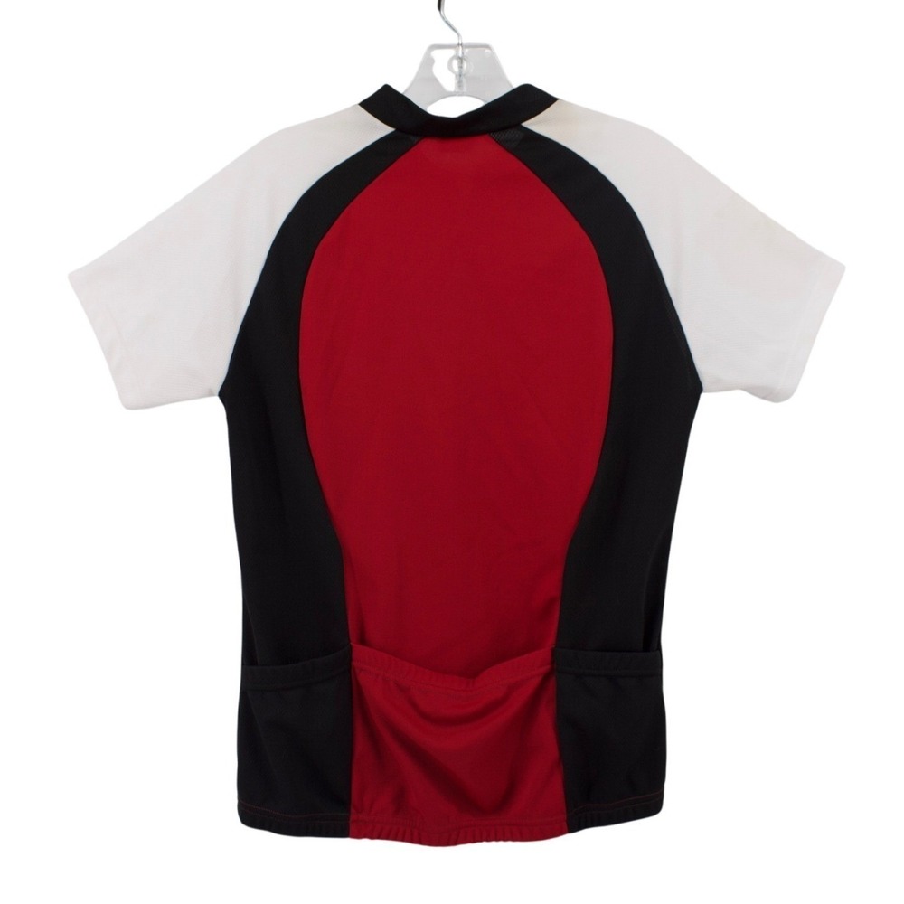 Vintage Cycling Jersey Mens Large Red Black White 1/4 Zip Bike Athletic Gorpcore - Picture 3 of 11